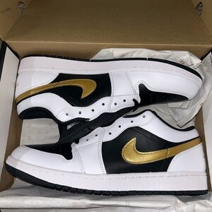 Nike Black and Gold Dunks low top